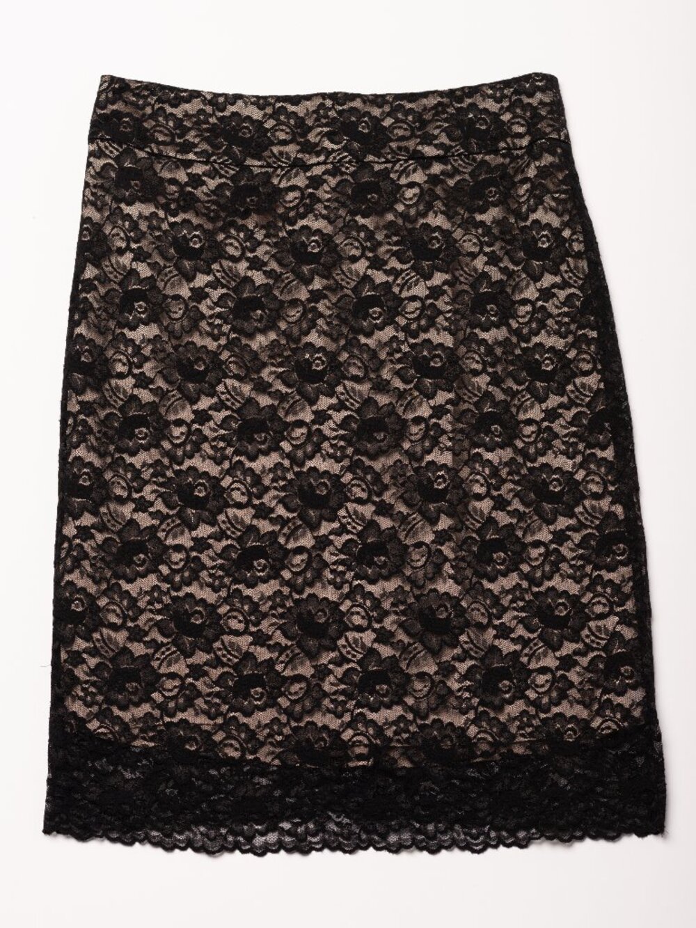 Banana Republic Black Lace Nude Illusion Pencil Skirt Sz 6 Romantic Whimsigoth